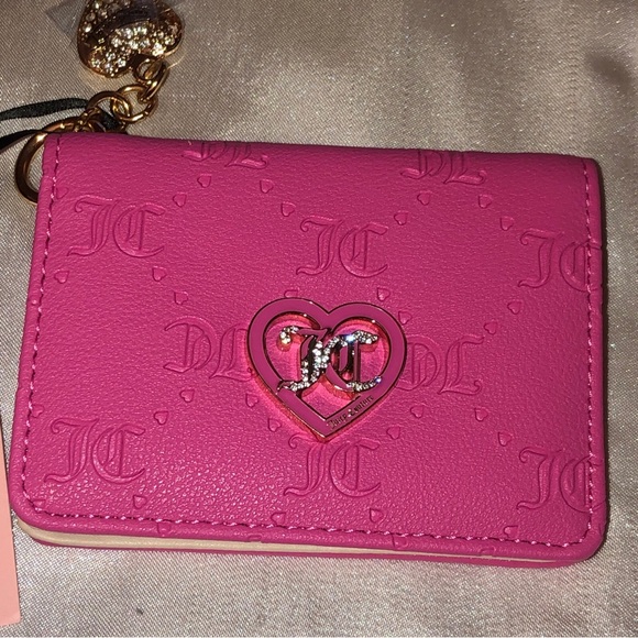 Juicy Couture Juicy Pink Faux Leather Only You And Me Card Case Key Fob NWT - Picture 7 of 16